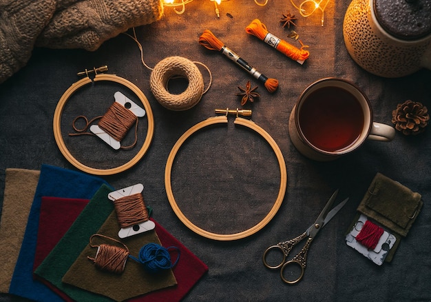 Zestaw do haftu z igłą i muliną